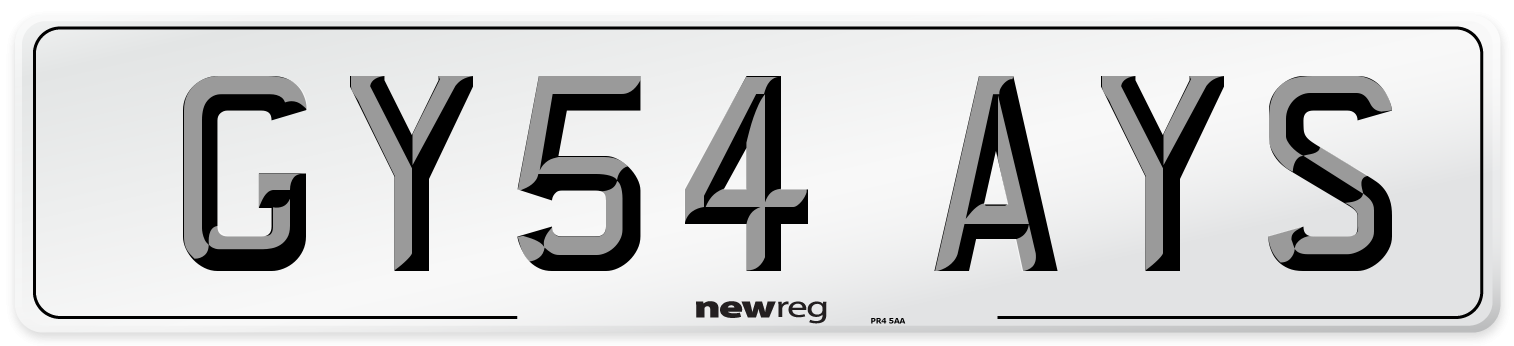 GY54 AYS Number Plate from New Reg